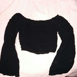 Charlotte Russe Bell Sleeve Ruched Top